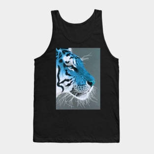 Cerulean blue and white siberian tiger Tank Top